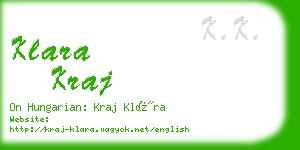 klara kraj business card